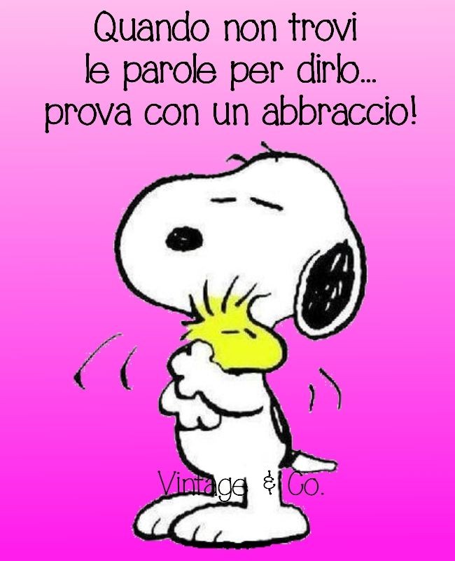 "Quando non trovi le parole per dirlo, prova con un abbraccio." - Snoopy