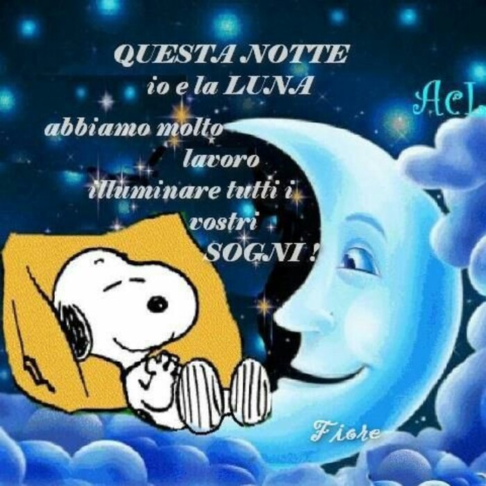 "Questa notte io e la Luna abbiamo molto lavoro: illuminare tutti i vostri sogni!"