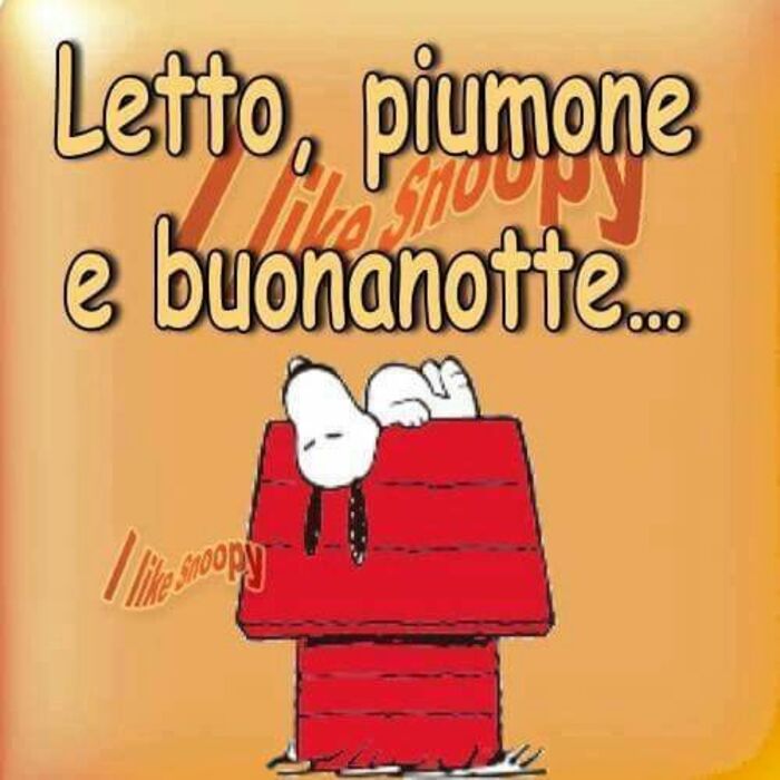 "Letto, piumone e Buonanotte..." - Snoopy