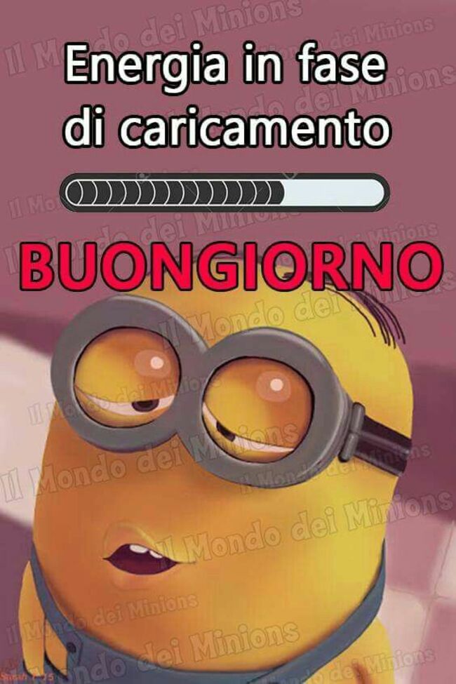 "Energia in fase di caricamento... BUONGIORNO" - Minions