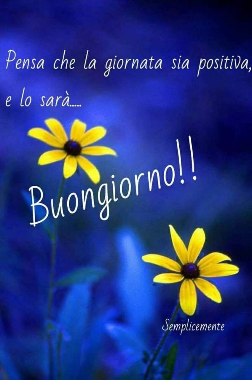 "Pensa che la giornata sia positiva e lo sarà... Buongiorno !!"