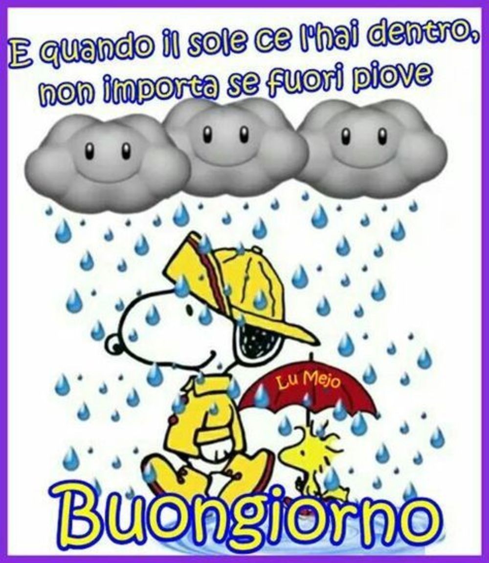 "E quando il sole ce l'hai dentro, non importa se fuori piove." - Snoopy