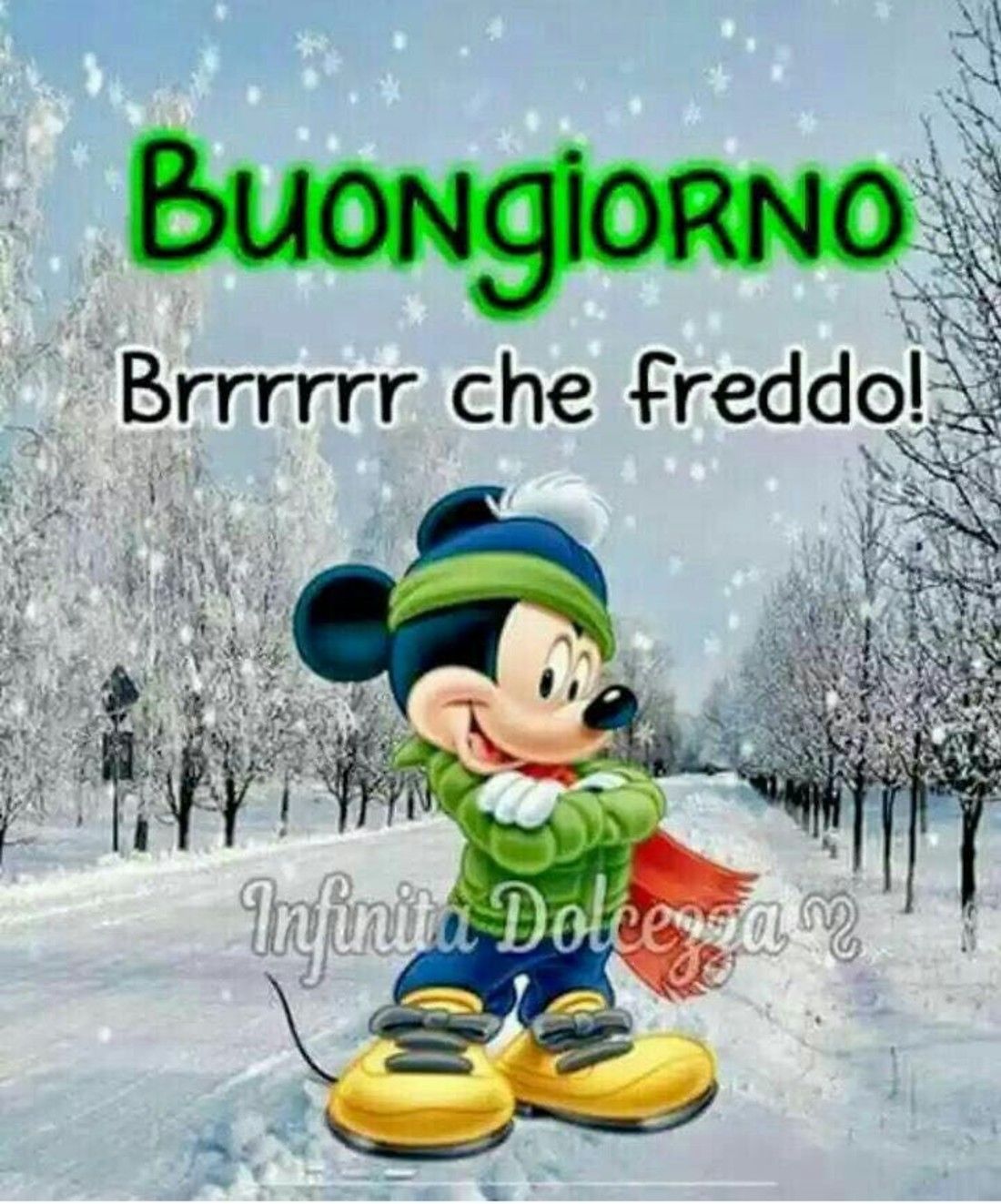 "Buongiorno brrrrr che freddo!" - Topolino