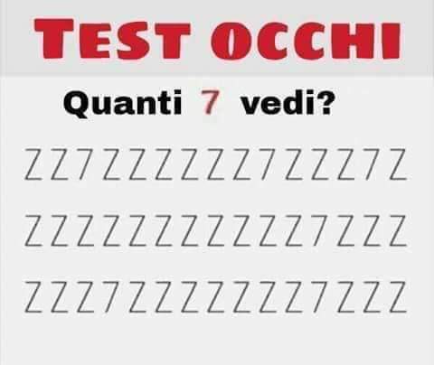 TEST PER GLI OCCHI "Quanti 7 vedi?"