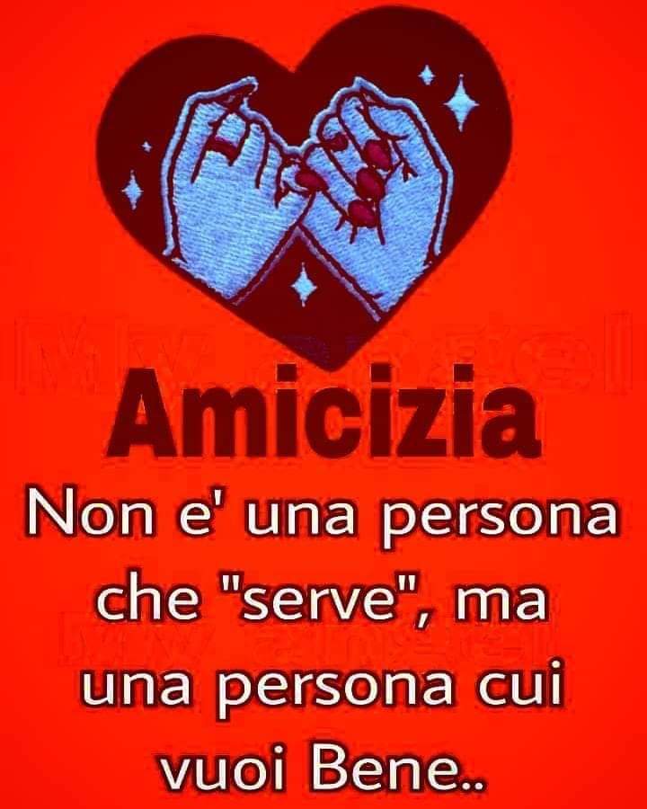 "Amicizia non è una persona che serve....."