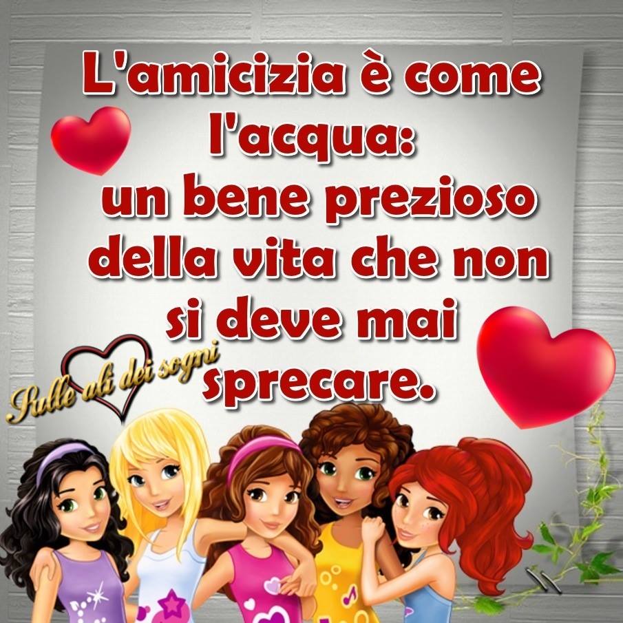 Frasi sull'Amicizia - " L'amicizia è come l'acqua: un bene prezioso della vita che non si deve mai sprecare."