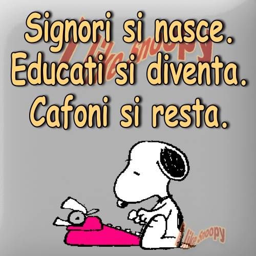 "Signori si nasce. Educati si diventa. Cafoni si resta." - Frasi Cattive