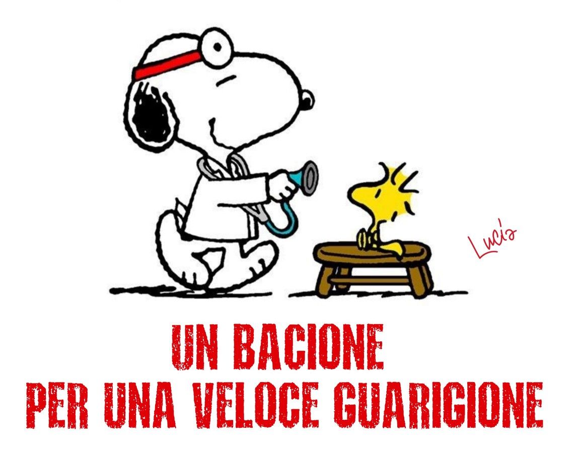 "Un bacione per una veloce guarigione" - Snoopy