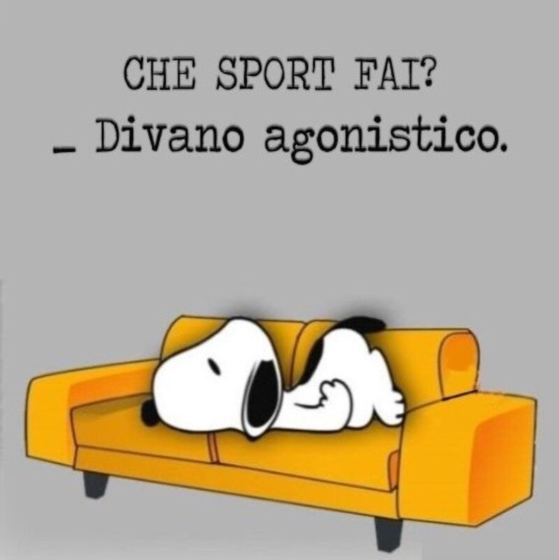 "CHE SPORT FAI?" "Divano agonistico!" - Snoopy