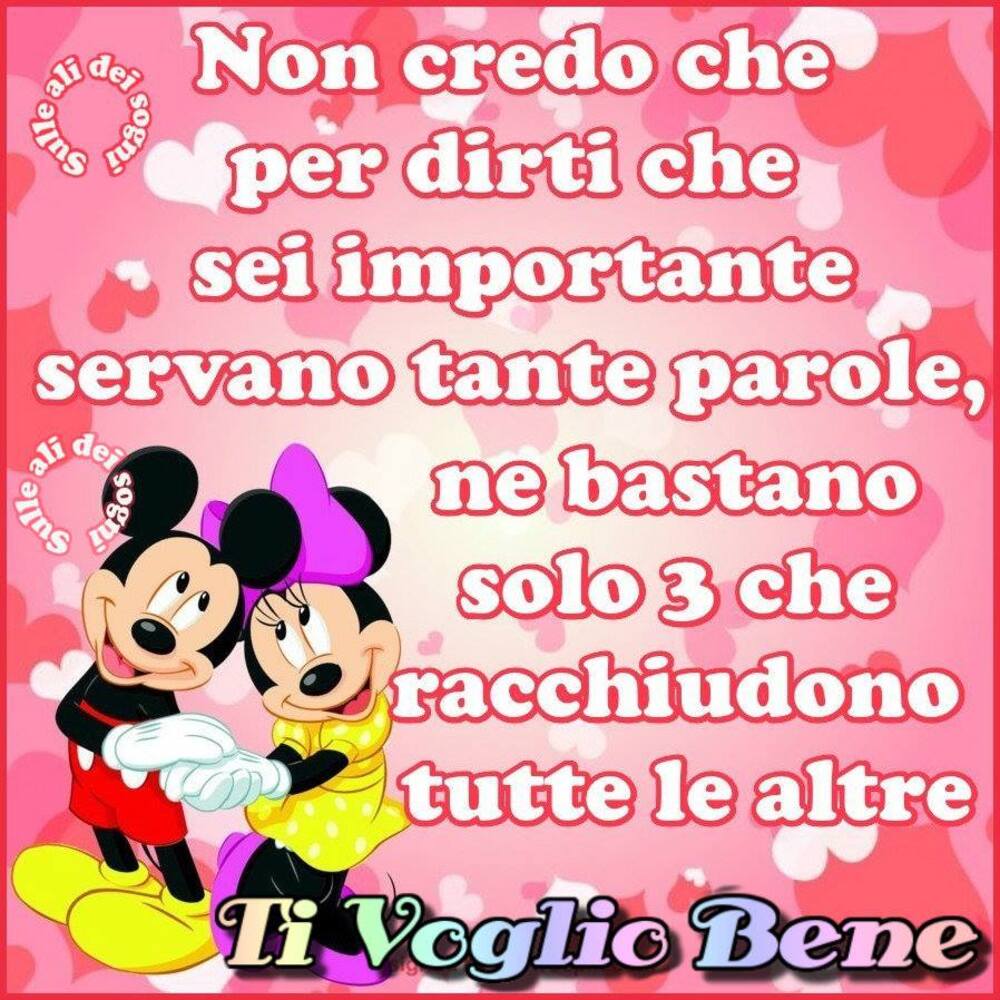 "Non credo che per dirti che sei importante, servano tante parole, ne bastano solo tre che racchiudono tutte le altre....."