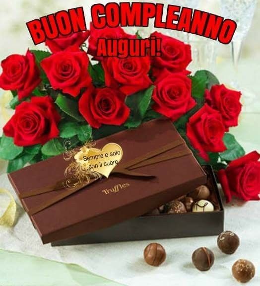 "BUON COMPLEANNO Auguri!" - con le rose rosse