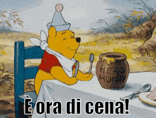 "E' ora di Cena!" - GIF animate Winnie The Pooh
