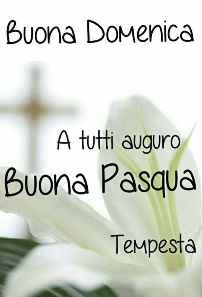 Tempesta - "Buona Domenica, auguro a tutti Buona Pasqua"