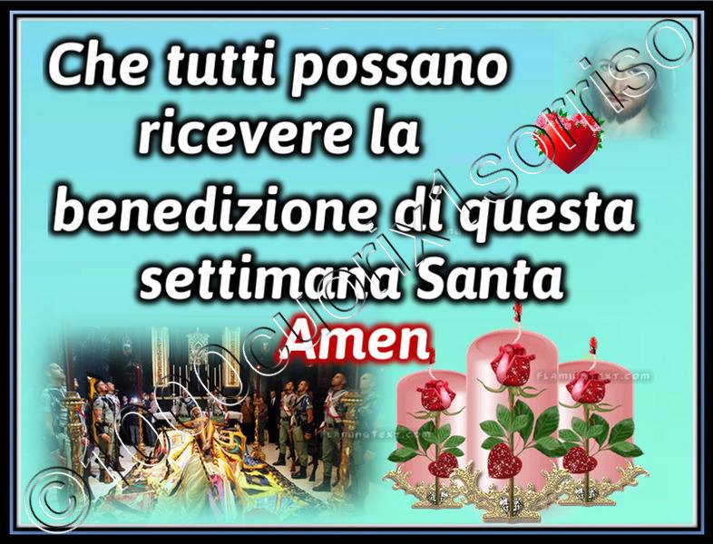 "Che tutti possano ricevere la benedizione di questa Settimana Santa. Amen"