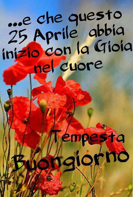 "...e che questo 25 Aprile abbia inizio con la gioia nel cuore, Buongiorno"