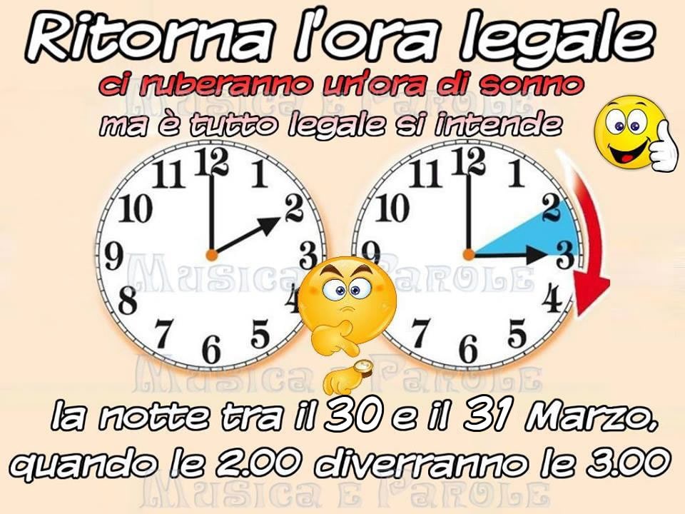 "Ritorna l'Ora Legale. Ci ruberanno un'ora di sonno ma è tutto Legale si intende."