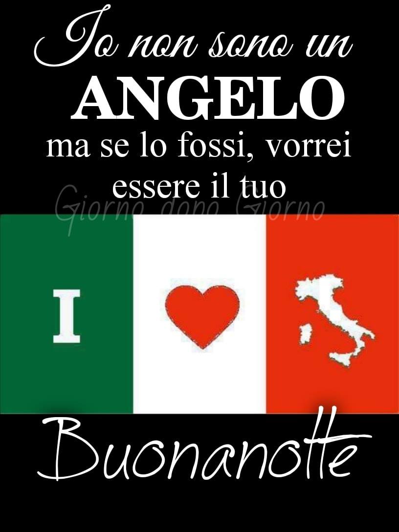 "Io non sono un Angelo, ma se lo fossi vorrei essere il tuo. Buonanotte italiani"