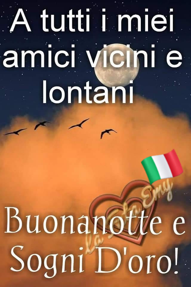 A tutti i miei amici vicini e lontani... Buonanotte Italia e Sogni d'Oro"