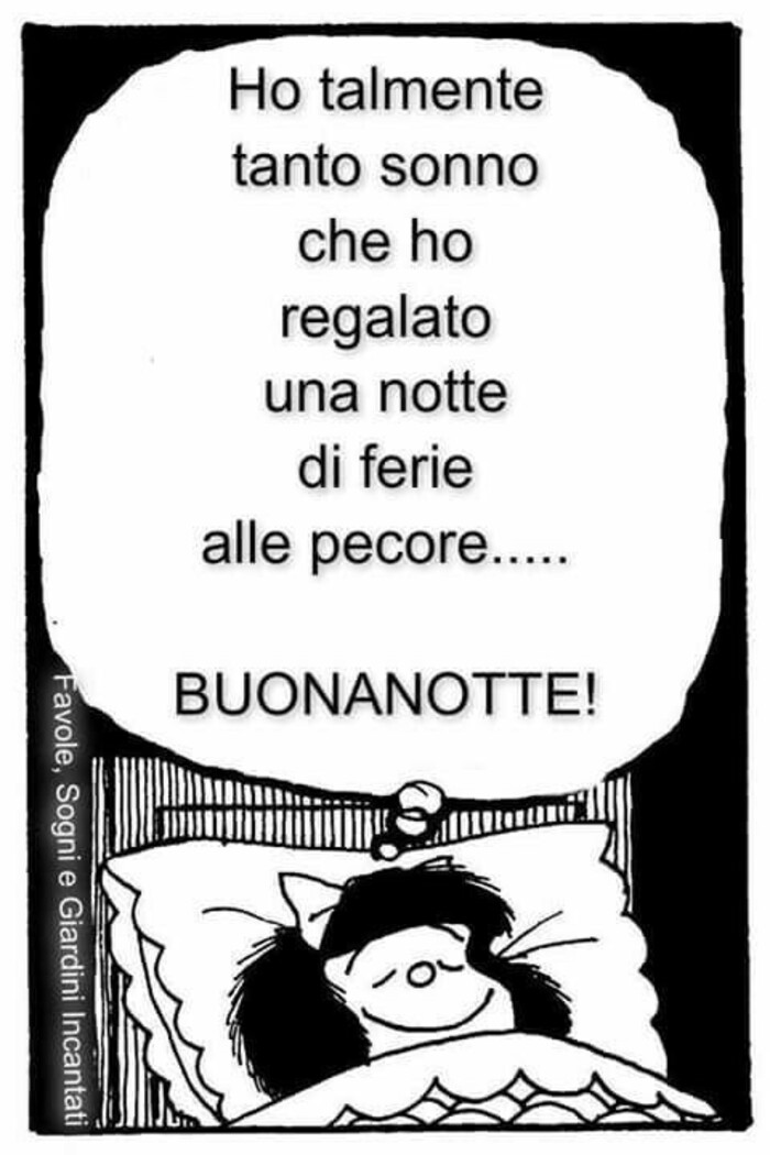 Frasi divertenti per la Buonanotte con Mafalda