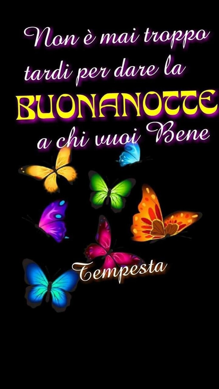 "Non è mai troppo tardi per dare la Buonanotte a chi vuoi bene." - Tempesta