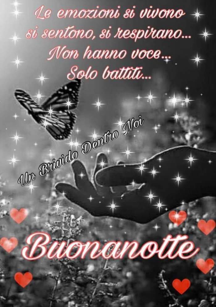 Buonanotte con le farfalle - "Le emozioni si vivono, si sentono, si respirano... Non hanno voce... Solo battiti... Buonanotte"