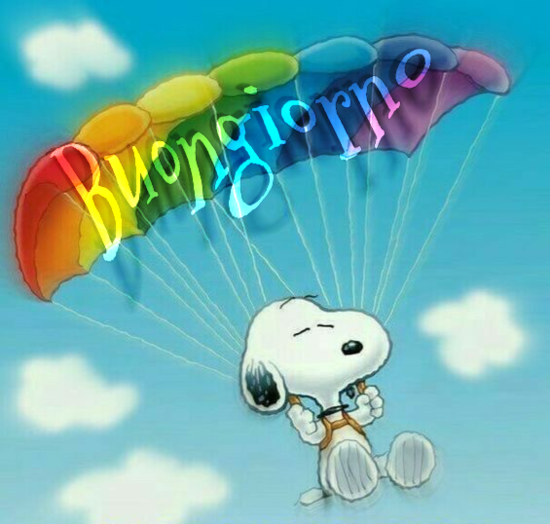 Snoopy Buongiorno arcobaleno