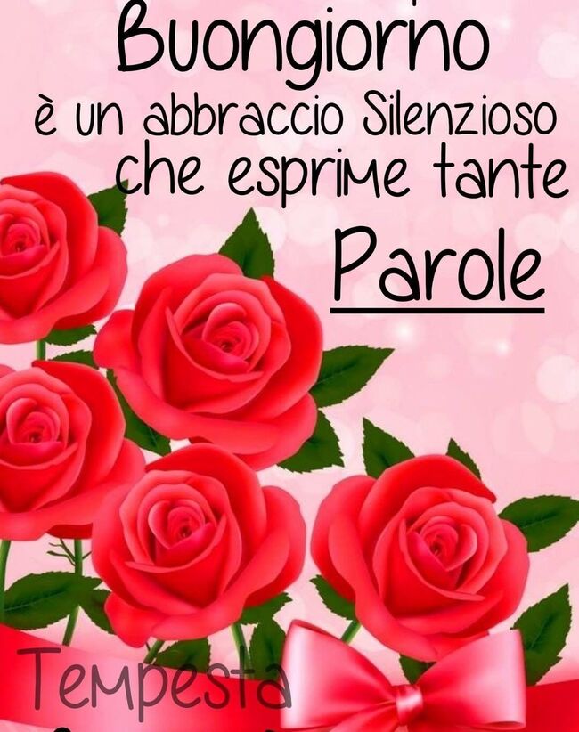 Tempesta - "Buongiorno è un abbraccio silenzioso che esprime tante parole."