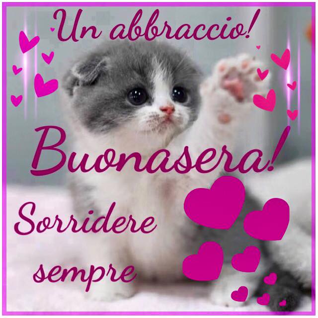 "Un abbraccio! Buonasera! Sorridere sempre"