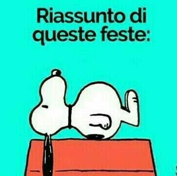 "Riassunto di queste feste" - vignette da ridere Snoopy