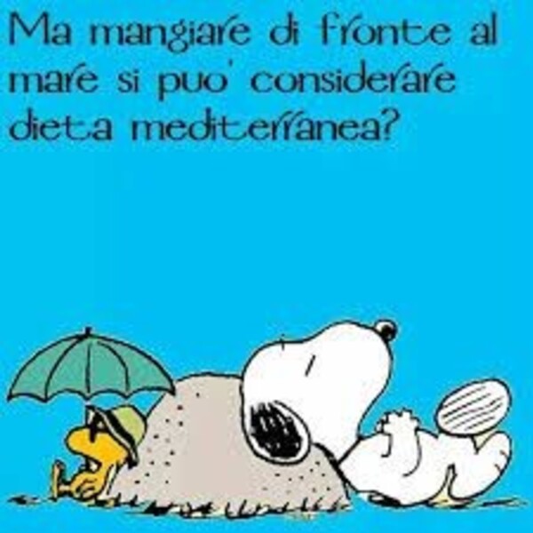 "Ma mangiare di fronte al mare, si può considerare dieta mediterranea?" - immagini spiritose