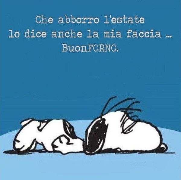 "Buon Forno" - Vignette divertenti con Snoopy per Buongiorno fa caldo