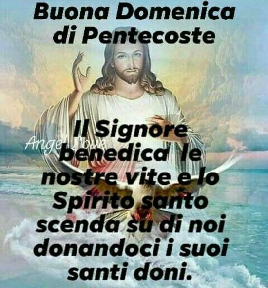 "Buona Domenica di Pentecoste. Il Signore benedica le nostre vite e lo Spirito Santo scenda su di noi donandoci i suoi santi doni."