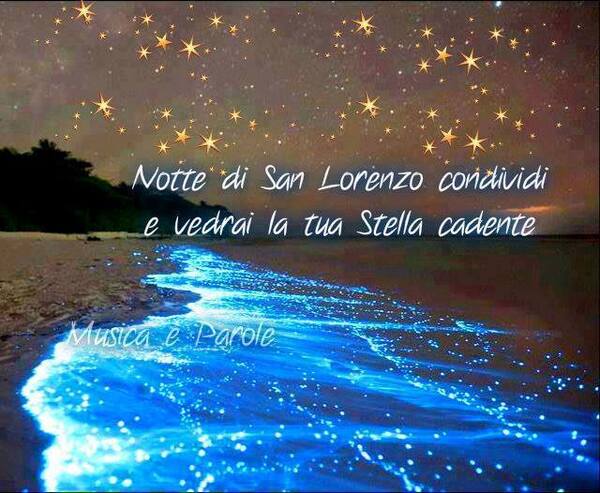 "Notte di San Lorenzo. Condividi e vedrai la tua stella cadente."