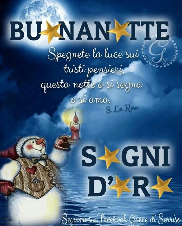 buonanotte con la neve e freddo