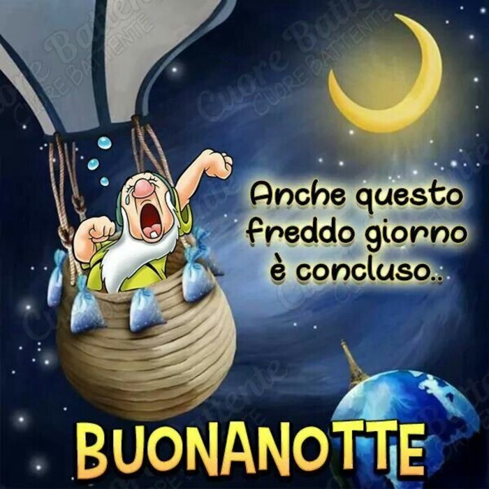 "Anche questo freddo giorno è concluso... Buonanotte"