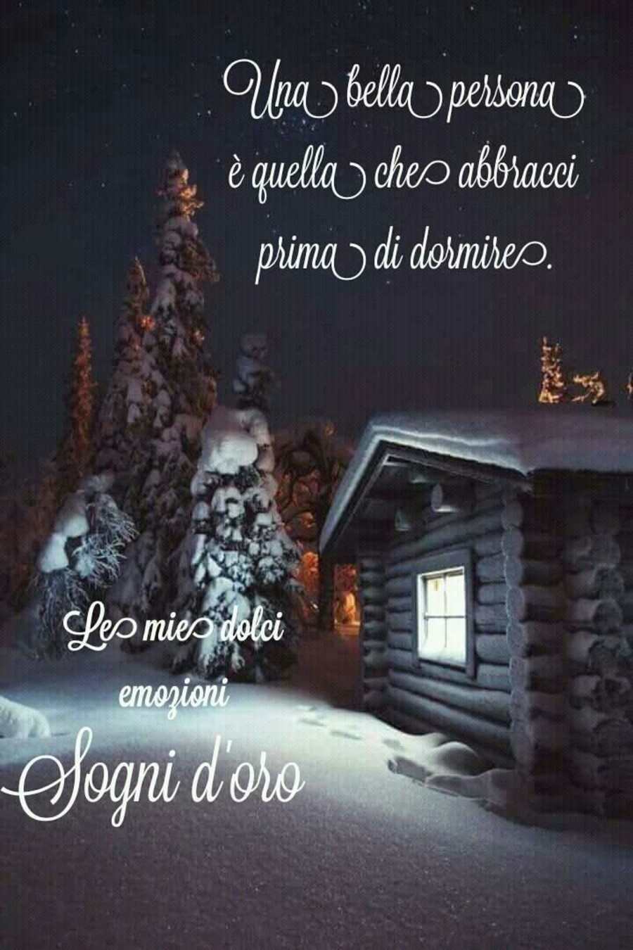 buonanotte con la neve e freddo