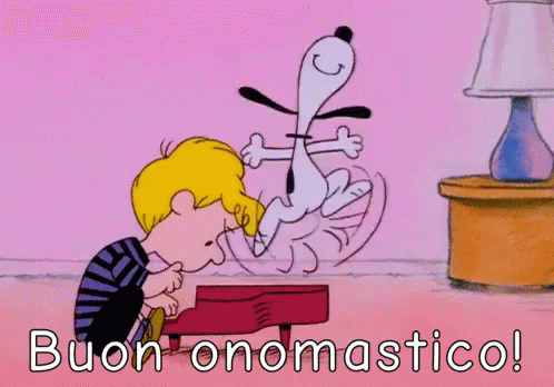 Auguri di Buon Onomastico con Snoopy e Schroeder