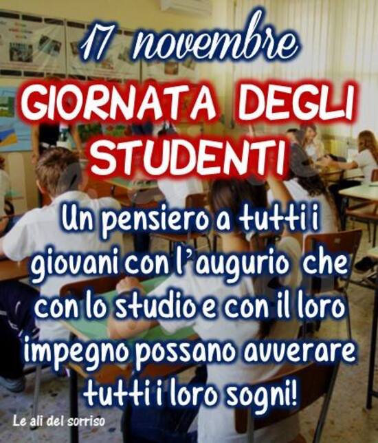 "..... un pensiero a tutti i giovani con l'augurio che con lo studio e con il loro impegno possano avverare tutti i loro sogni!"