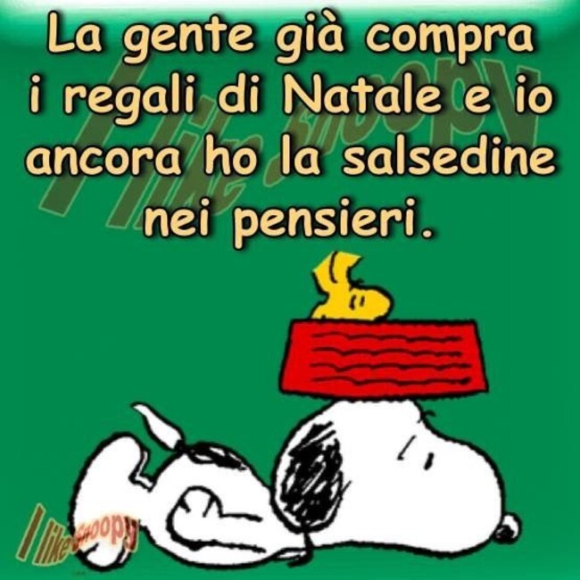 "La gente già compra i regali di Natale, e io ho ancora la salsedine nei pensieri!" - I Like Snoopy