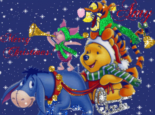"Merry Christmas" - con i personaggi di Winnie The Pooh