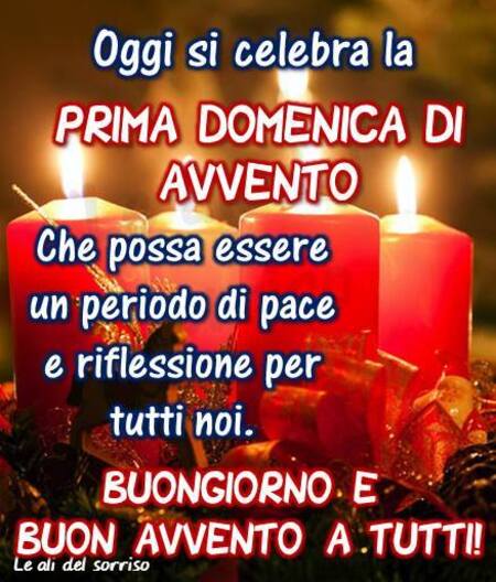 "Oggi si celebra la Prima Giornata di Avvento. Che possa essere un periodo di pace e di riflessione per tutti noi. Buongiorno e Buon Avvento a tutti"