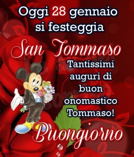 San Tommaso immagini - "Oggi 28 Gennaio si festeggia San Tommaso. Tantissimi Auguri di Buon Onomastico! Buongiorno"